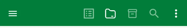 The toolbar: Select items, Categories, Storages, Search and the ⋮ menu